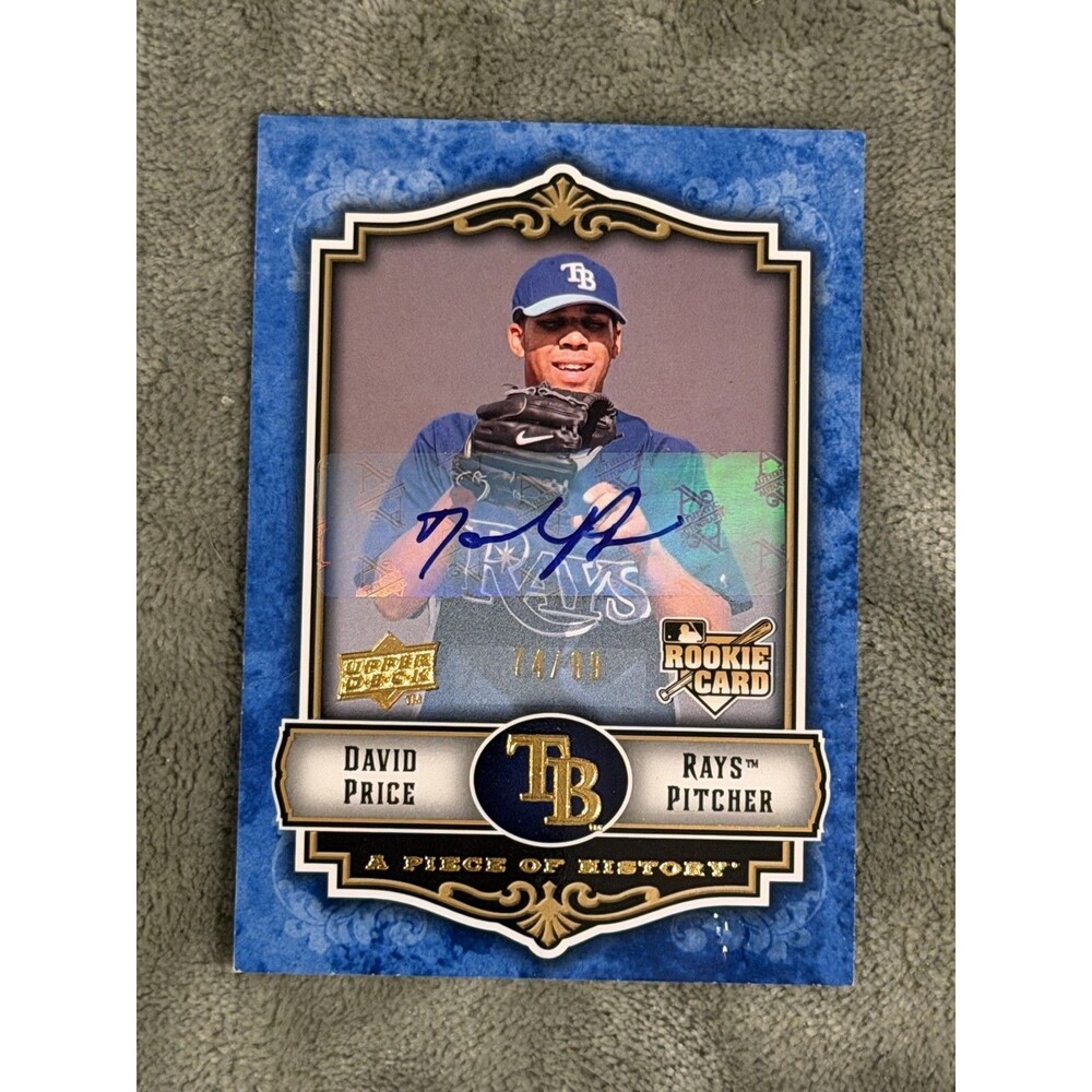 2009 Upper Deck A Piece of History - David Price #101 Blue Autographs 74/99...